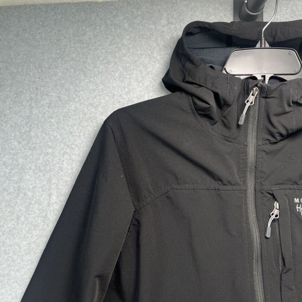 Mountain Hardware Mens Ozonic Stretch Rain Jacket Medium Black Hooded Soft Shell - Picture 5 of 15